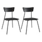 Industrial Style Upholstered Armless Dining Chairs Open Back Dining Side Chairs for Home Textured Black 2 Piece Set Clearhalo ' kitchen&dining_furn' 'Dining Chairs' 'Dining Tables & Seating' 'dining_chair' 'furn' 'furn_dining_chair' 'Furniture' 'furniture_dining_chair' 'Kitchen & Dining Furniture' 'kitchen' 4155608