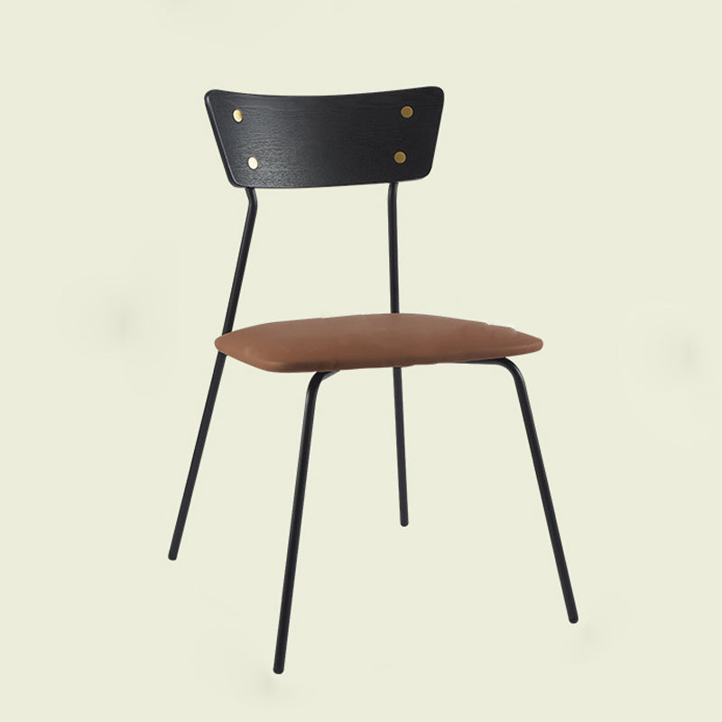 Industrial Style Upholstered Armless Dining Chairs Open Back Dining Side Chairs for Home Light Brown 1 Piece Clearhalo ' kitchen&dining_furn' 'Dining Chairs' 'Dining Tables & Seating' 'dining_chair' 'furn' 'furn_dining_chair' 'Furniture' 'furniture_dining_chair' 'Kitchen & Dining Furniture' 'kitchen' 4155610