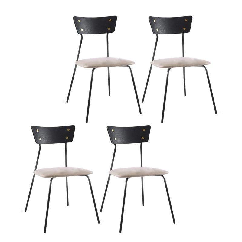 Industrial Style Upholstered Armless Dining Chairs Open Back Dining Side Chairs for Home Silver Gray 4 Piece Set Clearhalo ' kitchen&dining_furn' 'Dining Chairs' 'Dining Tables & Seating' 'dining_chair' 'furn' 'furn_dining_chair' 'Furniture' 'furniture_dining_chair' 'Kitchen & Dining Furniture' 'kitchen' 4155615