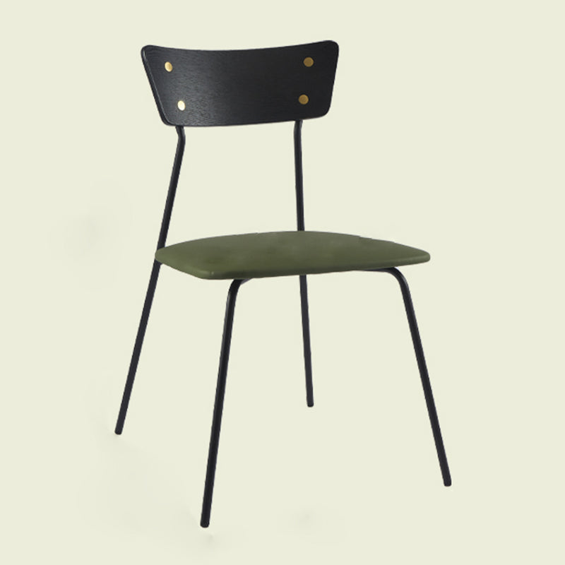 Industrial Style Upholstered Armless Dining Chairs Open Back Dining Side Chairs for Home Light Army Green 1 Piece Clearhalo ' kitchen&dining_furn' 'Dining Chairs' 'Dining Tables & Seating' 'dining_chair' 'furn' 'furn_dining_chair' 'Furniture' 'furniture_dining_chair' 'Kitchen & Dining Furniture' 'kitchen' 4155616