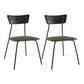 Industrial Style Upholstered Armless Dining Chairs Open Back Dining Side Chairs for Home Light Army Green 2 Piece Set Clearhalo ' kitchen&dining_furn' 'Dining Chairs' 'Dining Tables & Seating' 'dining_chair' 'furn' 'furn_dining_chair' 'Furniture' 'furniture_dining_chair' 'Kitchen & Dining Furniture' 'kitchen' 4155617