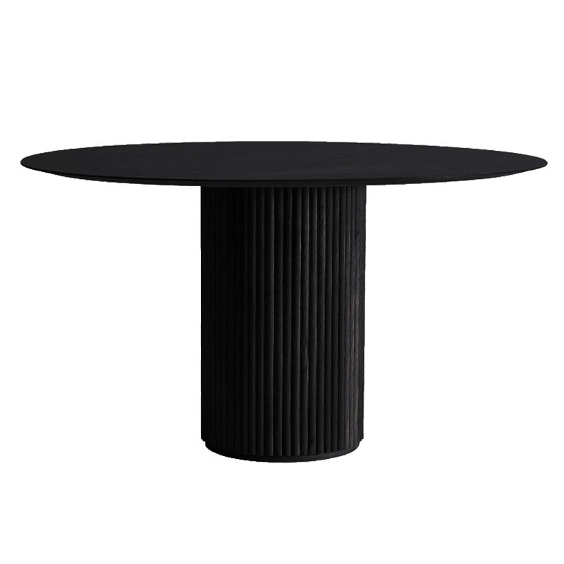 Round Solid Wood Dining Table Simplicity Style Dining Room Collection with Pedestal Casual Black Without Chairs Clearhalo ' dining_table' 'Dining Tables & Seating' 'Dining Tables' 'furn' 'furn_dining_table' 'Furniture' 'furniture_dining_table' 'Kitchen & Dining Furniture' 'kitchen&dining_furn' 'kitchen' 'kitchen_dining_table' 4155670