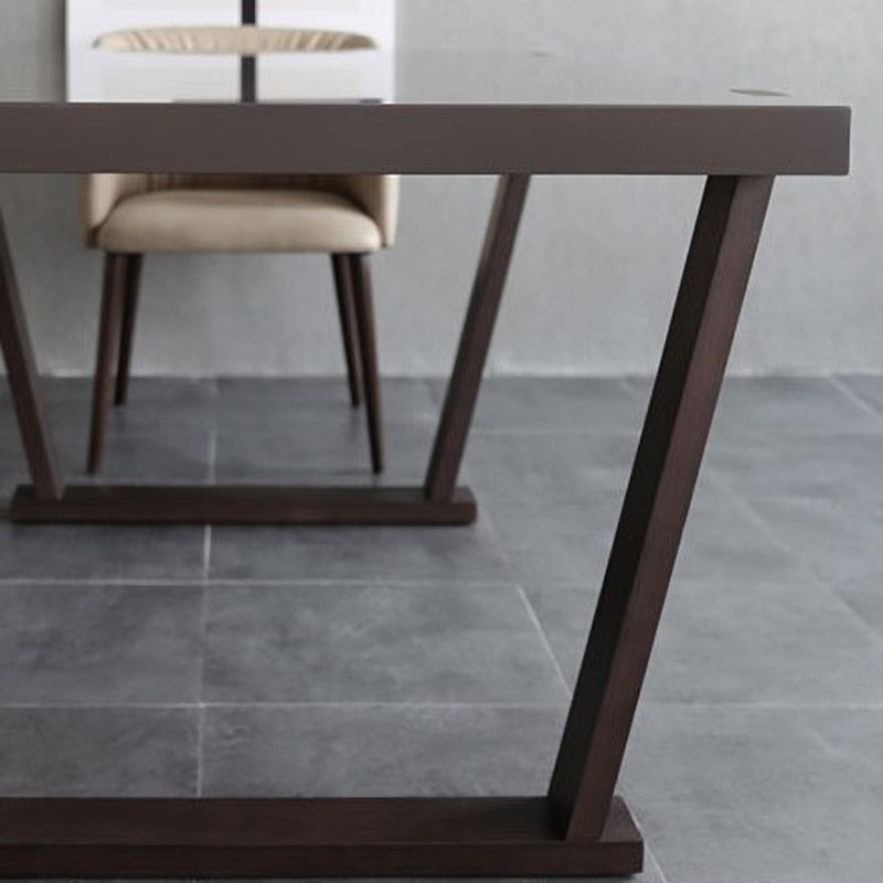 Solid Wood Contemporary Rectangle Table Wood Top Table with Sled Base Clearhalo ' dining_table' 'Dining Tables & Seating' 'Dining Tables' 'furn' 'furn_dining_table' 'Furniture' 'furniture_dining_table' 'Kitchen & Dining Furniture' 'kitchen&dining_furn' 'kitchen' 'kitchen_dining_table' 4155681