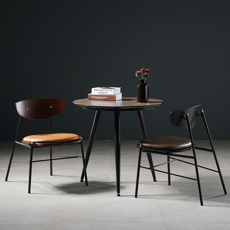 Industrial Style Dining Table Brown 4 Legs Dining Table with Black Frame Clearhalo ' dining_table' 'Dining Tables & Seating' 'Dining Tables' 'furn' 'furn_dining_table' 'Furniture' 'furniture_dining_table' 'Kitchen & Dining Furniture' 'kitchen&dining_furn' 'kitchen' 'kitchen_dining_table' 4155690