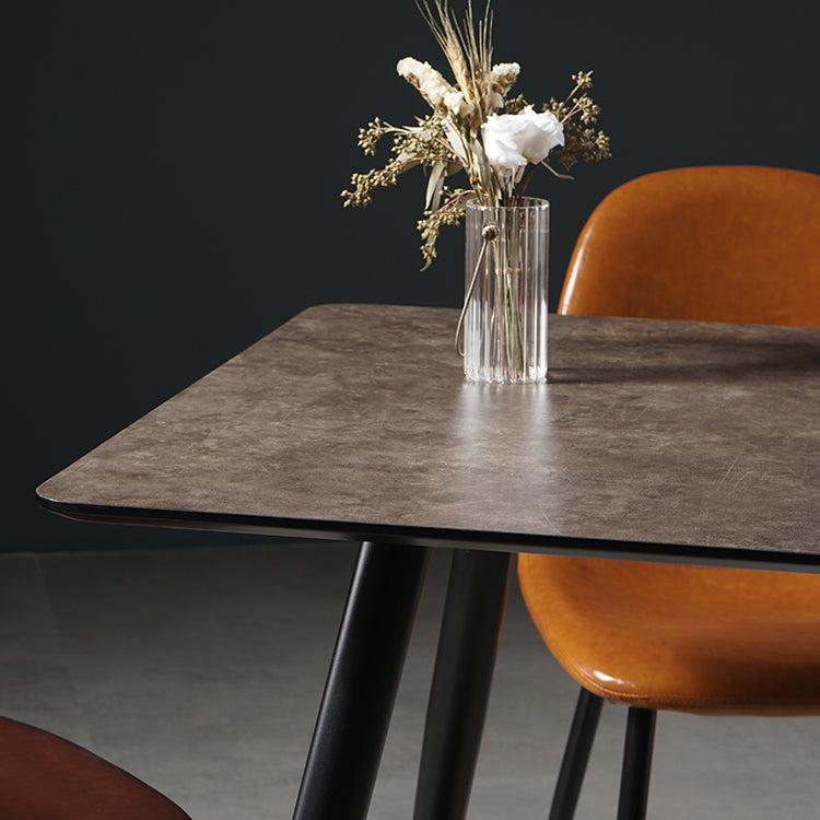 Industrial Style Dining Table Brown 4 Legs Dining Table with Black Frame Clearhalo ' dining_table' 'Dining Tables & Seating' 'Dining Tables' 'furn' 'furn_dining_table' 'Furniture' 'furniture_dining_table' 'Kitchen & Dining Furniture' 'kitchen&dining_furn' 'kitchen' 'kitchen_dining_table' 4155698