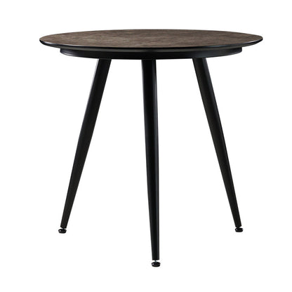 Industrial Style Dining Table Brown 4 Legs Dining Table with Black Frame Round Without Chairs Clearhalo ' dining_table' 'Dining Tables & Seating' 'Dining Tables' 'furn' 'furn_dining_table' 'Furniture' 'furniture_dining_table' 'Kitchen & Dining Furniture' 'kitchen&dining_furn' 'kitchen' 'kitchen_dining_table' 4155699
