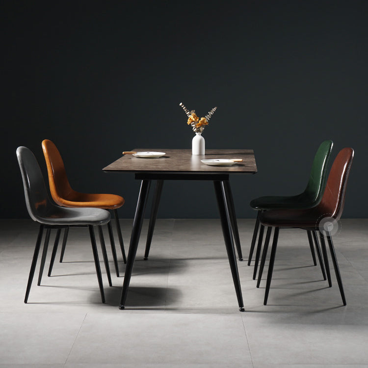 Industrial Style Dining Table Brown 4 Legs Dining Table with Black Frame Clearhalo ' dining_table' 'Dining Tables & Seating' 'Dining Tables' 'furn' 'furn_dining_table' 'Furniture' 'furniture_dining_table' 'Kitchen & Dining Furniture' 'kitchen&dining_furn' 'kitchen' 'kitchen_dining_table' 4155703
