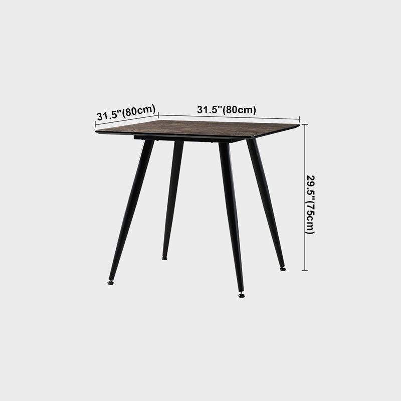 Industrial Style Dining Table Brown 4 Legs Dining Table with Black Frame Clearhalo ' dining_table' 'Dining Tables & Seating' 'Dining Tables' 'furn' 'furn_dining_table' 'Furniture' 'furniture_dining_table' 'Kitchen & Dining Furniture' 'kitchen&dining_furn' 'kitchen' 'kitchen_dining_table' 4155704