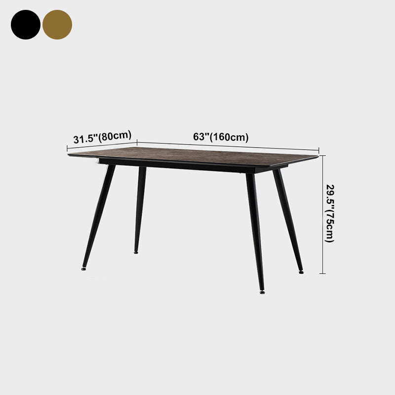 Industrial Style Dining Table Brown 4 Legs Dining Table with Black Frame Clearhalo ' dining_table' 'Dining Tables & Seating' 'Dining Tables' 'furn' 'furn_dining_table' 'Furniture' 'furniture_dining_table' 'Kitchen & Dining Furniture' 'kitchen&dining_furn' 'kitchen' 'kitchen_dining_table' 4155708