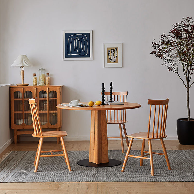 Solid Wood Round Dining Table Simplicity Dining Table with Pedestal Casual Clearhalo ' dining_table' 'Dining Tables & Seating' 'Dining Tables' 'furn' 'furn_dining_table' 'Furniture' 'furniture_dining_table' 'Kitchen & Dining Furniture' 'kitchen&dining_furn' 'kitchen' 'kitchen_dining_table' 4155711