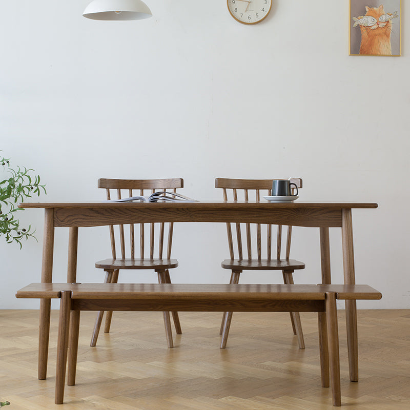 Modern Ash Wood Table in Walnut for Restaurant Rectangle Dining Table with 4 Legs Clearhalo ' dining_table' 'Dining Tables & Seating' 'Dining Tables' 'furn' 'furn_dining_table' 'Furniture' 'furniture_dining_table' 'Kitchen & Dining Furniture' 'kitchen&dining_furn' 'kitchen' 'kitchen_dining_table' 4155723