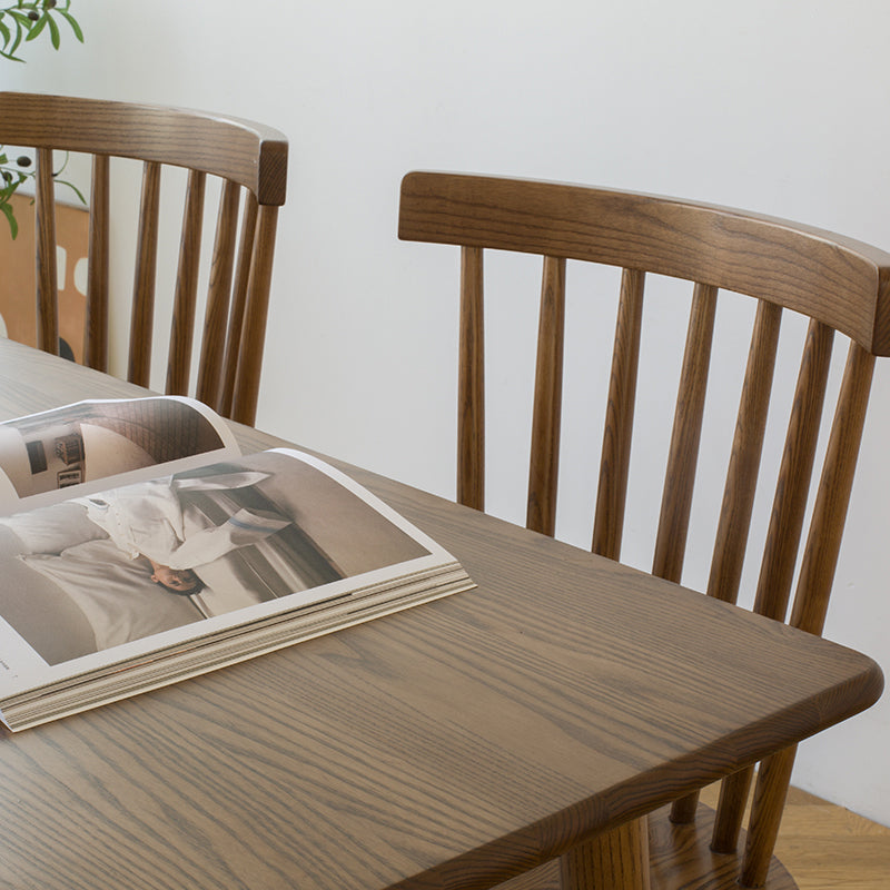 Modern Ash Wood Table in Walnut for Restaurant Rectangle Dining Table with 4 Legs Clearhalo ' dining_table' 'Dining Tables & Seating' 'Dining Tables' 'furn' 'furn_dining_table' 'Furniture' 'furniture_dining_table' 'Kitchen & Dining Furniture' 'kitchen&dining_furn' 'kitchen' 'kitchen_dining_table' 4155724