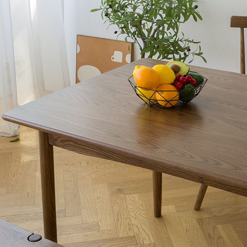 Modern Ash Wood Table in Walnut for Restaurant Rectangle Dining Table with 4 Legs Clearhalo ' dining_table' 'Dining Tables & Seating' 'Dining Tables' 'furn' 'furn_dining_table' 'Furniture' 'furniture_dining_table' 'Kitchen & Dining Furniture' 'kitchen&dining_furn' 'kitchen' 'kitchen_dining_table' 4155726