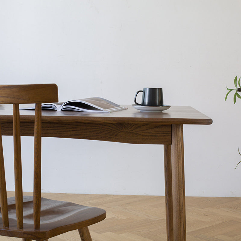 Modern Ash Wood Table in Walnut for Restaurant Rectangle Dining Table with 4 Legs Clearhalo ' dining_table' 'Dining Tables & Seating' 'Dining Tables' 'furn' 'furn_dining_table' 'Furniture' 'furniture_dining_table' 'Kitchen & Dining Furniture' 'kitchen&dining_furn' 'kitchen' 'kitchen_dining_table' 4155729