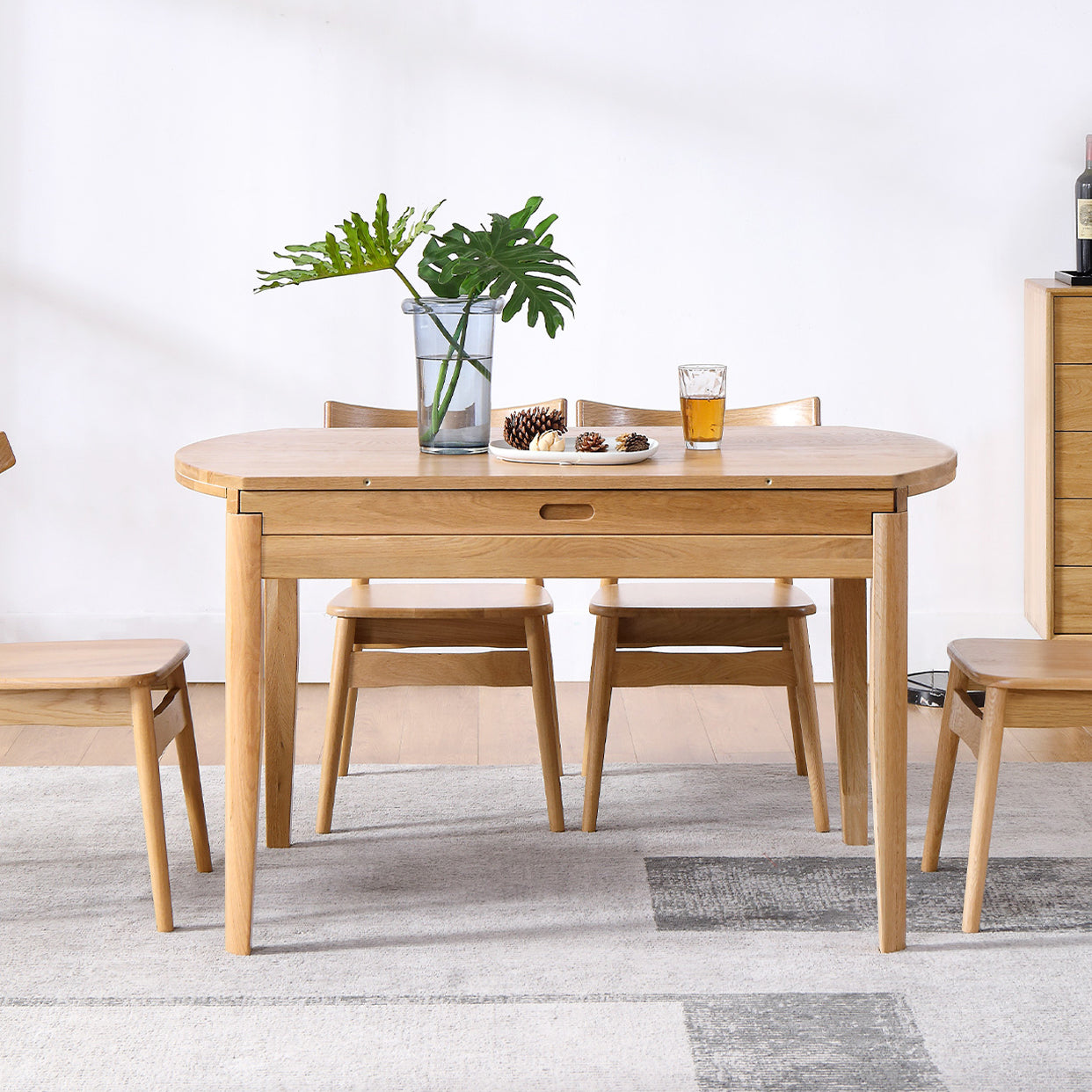 Round Dining Site Table Simple Style Solid Wood Furniture with Drop Leaf Clearhalo ' dining_table' 'Dining Tables & Seating' 'Dining Tables' 'furn' 'furn_dining_table' 'Furniture' 'furniture_dining_table' 'Kitchen & Dining Furniture' 'kitchen&dining_furn' 'kitchen' 'kitchen_dining_table' 4155735