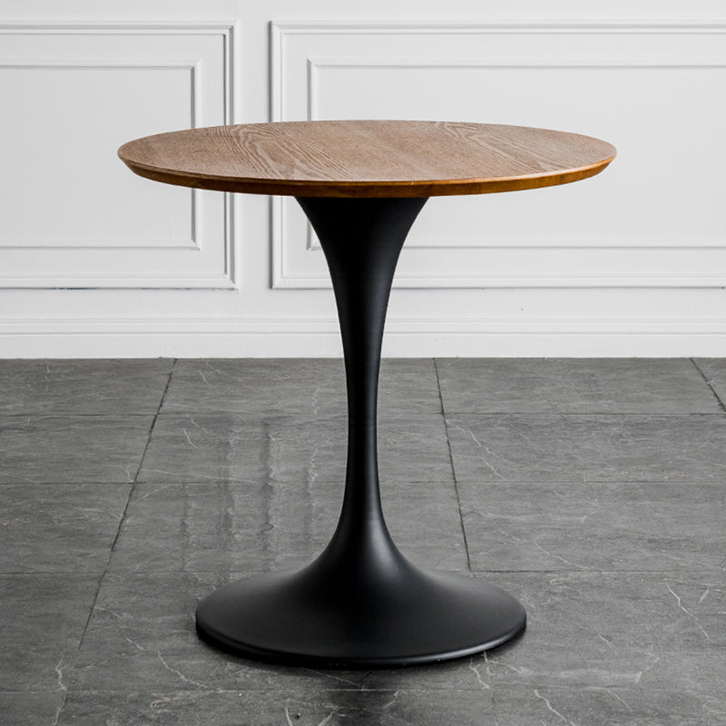 Modern Style Dining Table Round Wood Dining Table with Tulip Base for Home Use Black Without Chairs Clearhalo ' dining_table' 'Dining Tables & Seating' 'Dining Tables' 'furn' 'furn_dining_table' 'Furniture' 'furniture_dining_table' 'Kitchen & Dining Furniture' 'kitchen&dining_furn' 'kitchen' 'kitchen_dining_table' 4155755