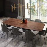 Industrial Solid Wood Table for Restaurant Rectangle Dining Table in Brown with Metal Pedestal Clearhalo ' dining_table' 'Dining Tables & Seating' 'Dining Tables' 'furn' 'furn_dining_table' 'Furniture' 'furniture_dining_table' 'Kitchen & Dining Furniture' 'kitchen&dining_furn' 'kitchen' 'kitchen_dining_table' 4155765