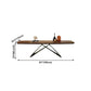 Industrial Solid Wood Table for Restaurant Rectangle Dining Table in Brown with Metal Pedestal Clearhalo ' dining_table' 'Dining Tables & Seating' 'Dining Tables' 'furn' 'furn_dining_table' 'Furniture' 'furniture_dining_table' 'Kitchen & Dining Furniture' 'kitchen&dining_furn' 'kitchen' 'kitchen_dining_table' 4155772