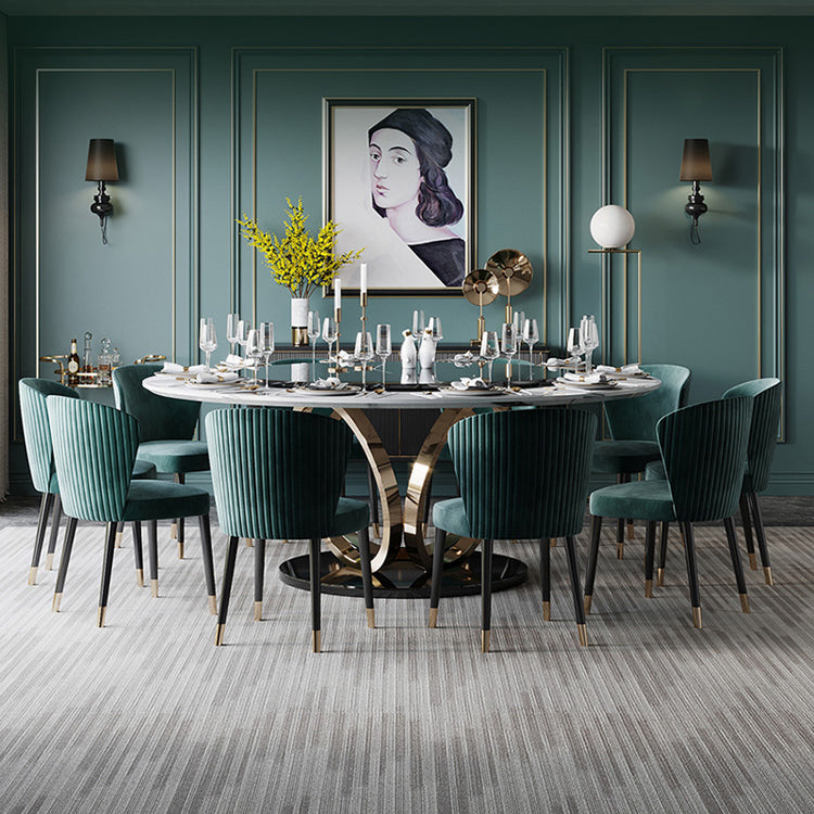 Round Marble Dining Table Traditional Luxury Dining Room Collection with Pedestal Base Clearhalo ' dining_table' 'Dining Tables & Seating' 'Dining Tables' 'furn' 'furn_dining_table' 'Furniture' 'furniture_dining_table' 'Kitchen & Dining Furniture' 'kitchen&dining_furn' 'kitchen' 'kitchen_dining_table' 4155839