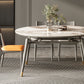 Modern Gray Round Shape Table Sintered Stone Kitchen Dining Table with 4 Legs Base Clearhalo ' dining_table' 'Dining Tables & Seating' 'Dining Tables' 'furn' 'furn_dining_table' 'Furniture' 'furniture_dining_table' 'Kitchen & Dining Furniture' 'kitchen&dining_furn' 'kitchen' 'kitchen_dining_table' 4155855