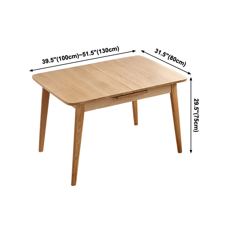 Extendable Rectangle Dining Table for Restaurant Modern Oak Wood Table with 4 Legs Clearhalo ' dining_table' 'Dining Tables & Seating' 'Dining Tables' 'furn' 'furn_dining_table' 'Furniture' 'furniture_dining_table' 'Kitchen & Dining Furniture' 'kitchen&dining_furn' 'kitchen' 'kitchen_dining_table' 4155872