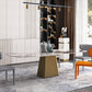 Glam Rectangle Shape Standard Table Sintered Stone Gray Dining Table for Kitchen Clearhalo ' dining_table' 'Dining Tables & Seating' 'Dining Tables' 'furn' 'furn_dining_table' 'Furniture' 'furniture_dining_table' 'Kitchen & Dining Furniture' 'kitchen&dining_furn' 'kitchen' 'kitchen_dining_table' 4155895