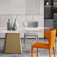 Glam Rectangle Shape Standard Table Sintered Stone Gray Dining Table for Kitchen Clearhalo ' dining_table' 'Dining Tables & Seating' 'Dining Tables' 'furn' 'furn_dining_table' 'Furniture' 'furniture_dining_table' 'Kitchen & Dining Furniture' 'kitchen&dining_furn' 'kitchen' 'kitchen_dining_table' 4155900