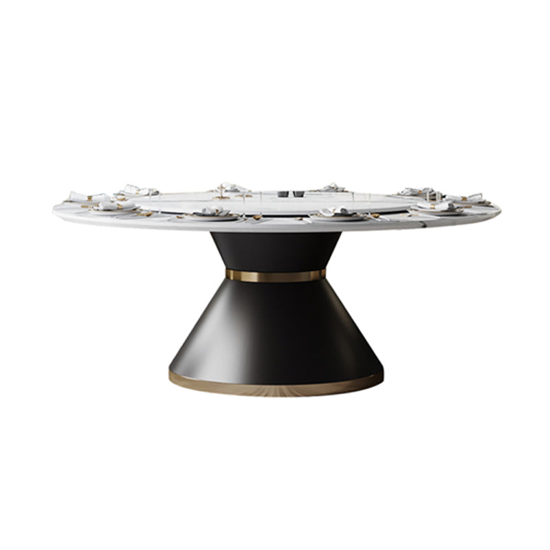 Round Pedestal Dining Site Table Traditional Luxury Dining Table for Indoor Lazy Susan Without Chairs Clearhalo ' dining_table' 'Dining Tables & Seating' 'Dining Tables' 'furn' 'furn_dining_table' 'Furniture' 'furniture_dining_table' 'Kitchen & Dining Furniture' 'kitchen&dining_furn' 'kitchen' 'kitchen_dining_table' 4155909