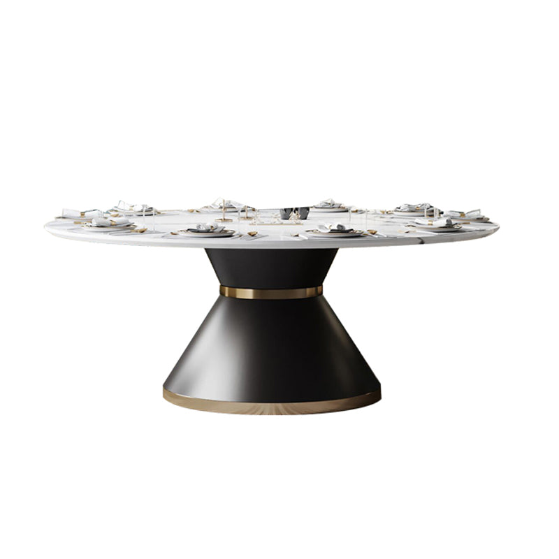 Round Pedestal Dining Site Table Traditional Luxury Dining Table for Indoor Fixed Table Without Chairs Clearhalo ' dining_table' 'Dining Tables & Seating' 'Dining Tables' 'furn' 'furn_dining_table' 'Furniture' 'furniture_dining_table' 'Kitchen & Dining Furniture' 'kitchen&dining_furn' 'kitchen' 'kitchen_dining_table' 4155911