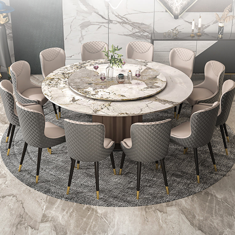 Round Pedestal Dinner Table Traditional Luxury Marble Dining Table for Indoor Clearhalo ' dining_table' 'Dining Tables & Seating' 'Dining Tables' 'furn' 'furn_dining_table' 'Furniture' 'furniture_dining_table' 'Kitchen & Dining Furniture' 'kitchen&dining_furn' 'kitchen' 'kitchen_dining_table' 4155930