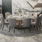 Round Pedestal Dinner Table Traditional Luxury Marble Dining Table for Indoor Clearhalo ' dining_table' 'Dining Tables & Seating' 'Dining Tables' 'furn' 'furn_dining_table' 'Furniture' 'furniture_dining_table' 'Kitchen & Dining Furniture' 'kitchen&dining_furn' 'kitchen' 'kitchen_dining_table' 4155931