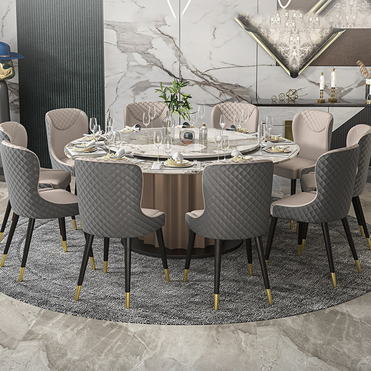 Round Pedestal Dinner Table Traditional Luxury Marble Dining Table for Indoor Clearhalo ' dining_table' 'Dining Tables & Seating' 'Dining Tables' 'furn' 'furn_dining_table' 'Furniture' 'furniture_dining_table' 'Kitchen & Dining Furniture' 'kitchen&dining_furn' 'kitchen' 'kitchen_dining_table' 4155931