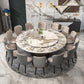 Round Pedestal Dinner Table Traditional Luxury Marble Dining Table for Indoor Clearhalo ' dining_table' 'Dining Tables & Seating' 'Dining Tables' 'furn' 'furn_dining_table' 'Furniture' 'furniture_dining_table' 'Kitchen & Dining Furniture' 'kitchen&dining_furn' 'kitchen' 'kitchen_dining_table' 4155932