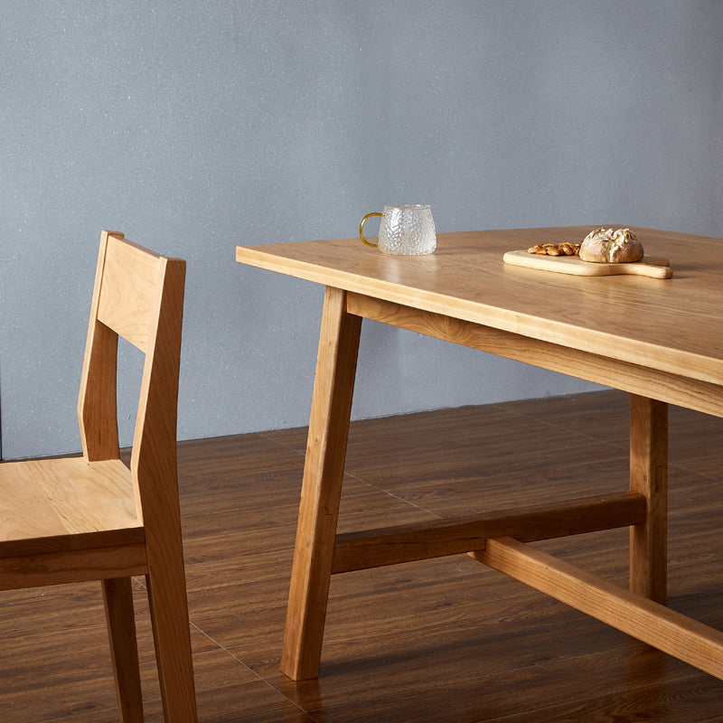 Modern Pine Wood Indoor Table for Restaurant Rectangle Dining Table with Trestle Base Clearhalo ' dining_table' 'Dining Tables & Seating' 'Dining Tables' 'furn' 'furn_dining_table' 'Furniture' 'furniture_dining_table' 'Kitchen & Dining Furniture' 'kitchen&dining_furn' 'kitchen' 'kitchen_dining_table' 4155946