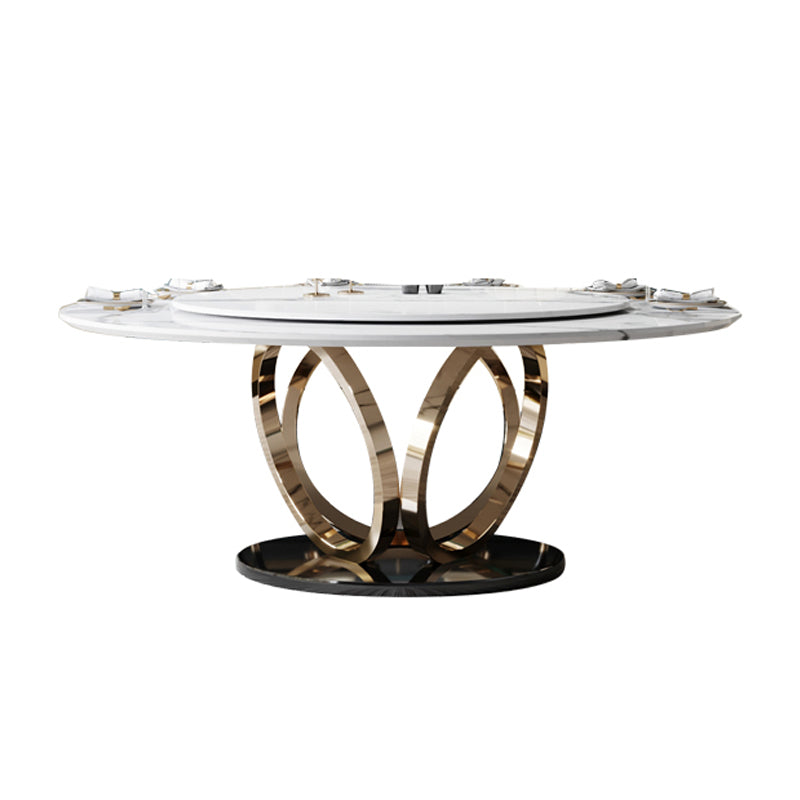 Round Pedestal Dining Site Table Traditional Luxury Marble Table for Home Lazy Susan Without Chairs Clearhalo ' dining_table' 'Dining Tables & Seating' 'Dining Tables' 'furn' 'furn_dining_table' 'Furniture' 'furniture_dining_table' 'Kitchen & Dining Furniture' 'kitchen&dining_furn' 'kitchen' 'kitchen_dining_table' 4155967