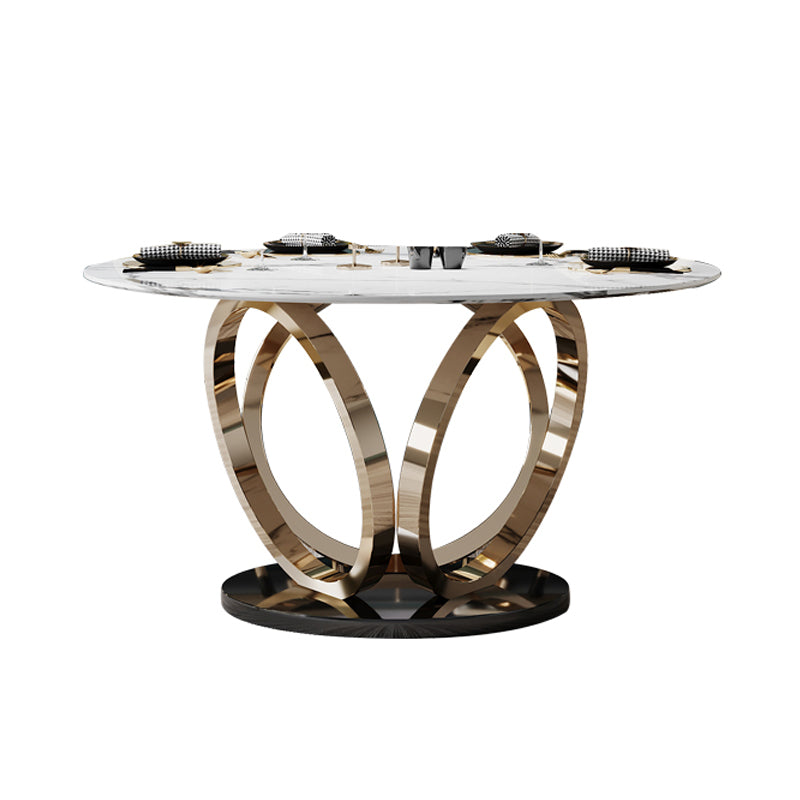 Round Pedestal Dining Site Table Traditional Luxury Marble Table for Home Fixed Table Without Chairs Clearhalo ' dining_table' 'Dining Tables & Seating' 'Dining Tables' 'furn' 'furn_dining_table' 'Furniture' 'furniture_dining_table' 'Kitchen & Dining Furniture' 'kitchen&dining_furn' 'kitchen' 'kitchen_dining_table' 4155971