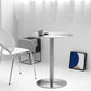 Metal Industrial Dining Table Stainless Steel Top Table with Pedestal Base Clearhalo ' dining_table' 'Dining Tables & Seating' 'Dining Tables' 'furn' 'furn_dining_table' 'Furniture' 'furniture_dining_table' 'Kitchen & Dining Furniture' 'kitchen&dining_furn' 'kitchen' 'kitchen_dining_table' 4155976