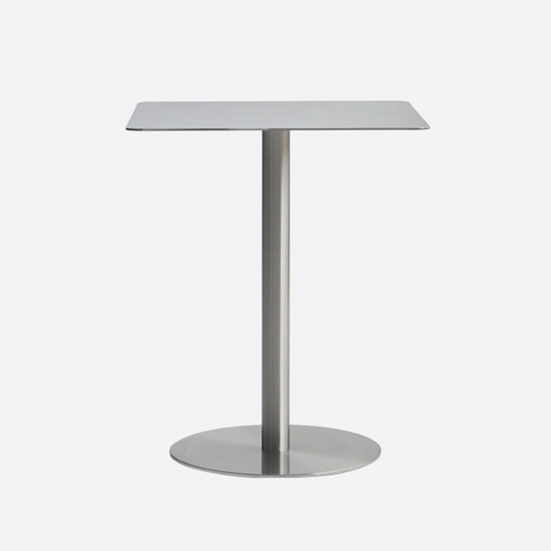 Metal Industrial Dining Table Stainless Steel Top Table with Pedestal Base Square Without Chairs Clearhalo ' dining_table' 'Dining Tables & Seating' 'Dining Tables' 'furn' 'furn_dining_table' 'Furniture' 'furniture_dining_table' 'Kitchen & Dining Furniture' 'kitchen&dining_furn' 'kitchen' 'kitchen_dining_table' 4155980