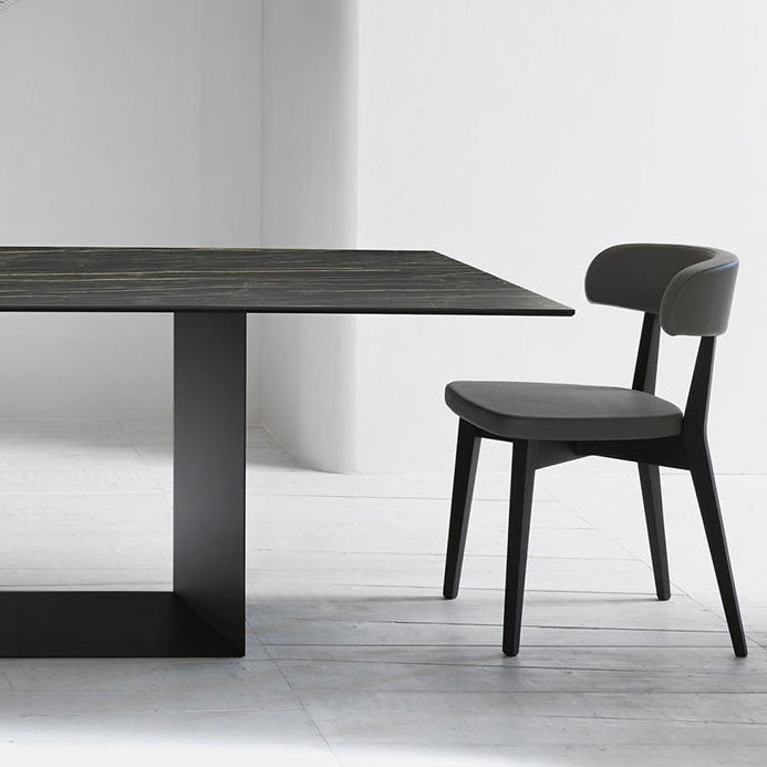 Industrial Sintered Stone Dining Table Rectangle Shape Standard Dining Table for Kitchen Clearhalo ' dining_table' 'Dining Tables & Seating' 'Dining Tables' 'furn' 'furn_dining_table' 'Furniture' 'furniture_dining_table' 'Kitchen & Dining Furniture' 'kitchen&dining_furn' 'kitchen' 'kitchen_dining_table' 4155992