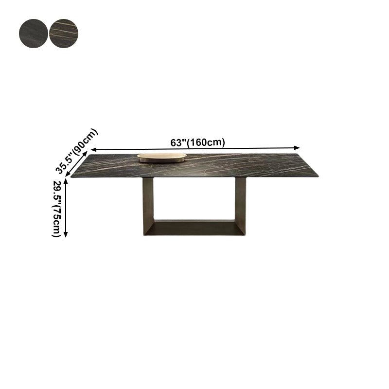 Industrial Sintered Stone Dining Table Rectangle Shape Standard Dining Table for Kitchen Clearhalo ' dining_table' 'Dining Tables & Seating' 'Dining Tables' 'furn' 'furn_dining_table' 'Furniture' 'furniture_dining_table' 'Kitchen & Dining Furniture' 'kitchen&dining_furn' 'kitchen' 'kitchen_dining_table' 4156000