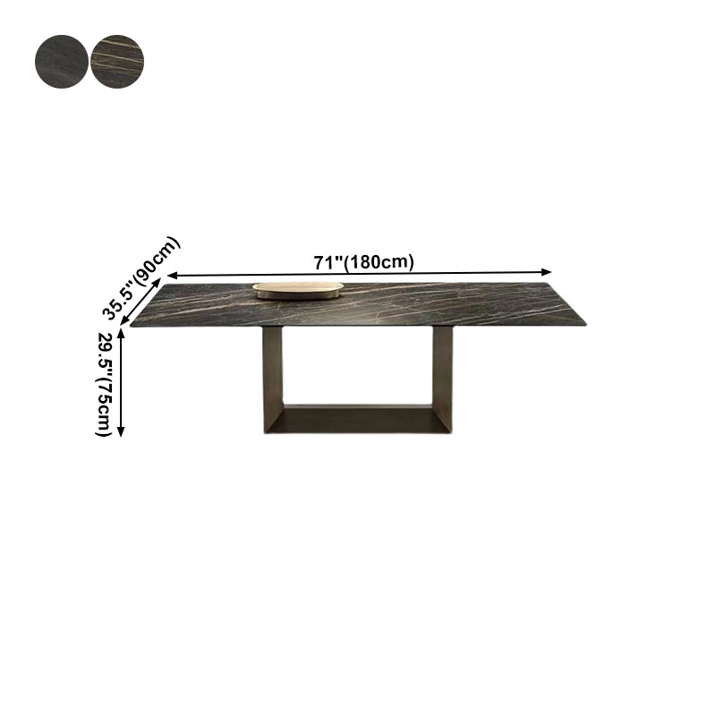 Industrial Sintered Stone Dining Table Rectangle Shape Standard Dining Table for Kitchen Clearhalo ' dining_table' 'Dining Tables & Seating' 'Dining Tables' 'furn' 'furn_dining_table' 'Furniture' 'furniture_dining_table' 'Kitchen & Dining Furniture' 'kitchen&dining_furn' 'kitchen' 'kitchen_dining_table' 4156001