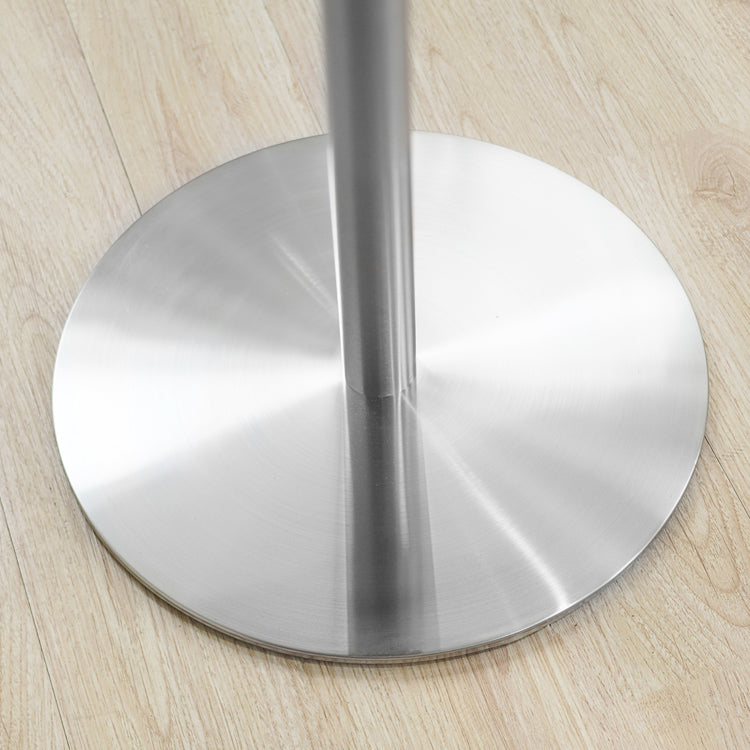 Metal Industrial Dining Table Stainless Steel Top Dining Table with Pedestal Base Clearhalo ' dining_table' 'Dining Tables & Seating' 'Dining Tables' 'furn' 'furn_dining_table' 'Furniture' 'furniture_dining_table' 'Kitchen & Dining Furniture' 'kitchen&dining_furn' 'kitchen' 'kitchen_dining_table' 4156009