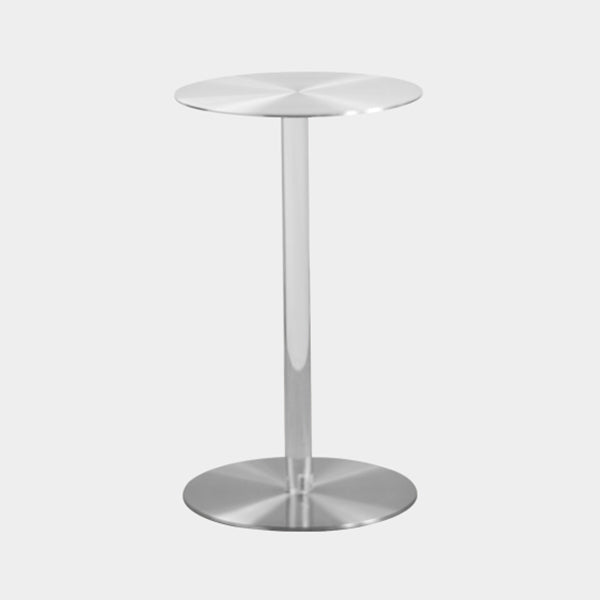 Metal Industrial Dining Table Stainless Steel Top Dining Table with Pedestal Base Round Clear 15.7"L x 15.7"W x 29.5"H Clearhalo ' dining_table' 'Dining Tables & Seating' 'Dining Tables' 'furn' 'furn_dining_table' 'Furniture' 'furniture_dining_table' 'Kitchen & Dining Furniture' 'kitchen&dining_furn' 'kitchen' 'kitchen_dining_table' 4156010