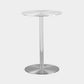 Metal Industrial Dining Table Stainless Steel Top Dining Table with Pedestal Base Round Clear 19.7"L x 19.7"W x 29.5"H Clearhalo ' dining_table' 'Dining Tables & Seating' 'Dining Tables' 'furn' 'furn_dining_table' 'Furniture' 'furniture_dining_table' 'Kitchen & Dining Furniture' 'kitchen&dining_furn' 'kitchen' 'kitchen_dining_table' 4156012
