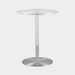 Metal Industrial Dining Table Stainless Steel Top Dining Table with Pedestal Base Round Clear 23.6"L x 23.6"W x 29.5"H Clearhalo ' dining_table' 'Dining Tables & Seating' 'Dining Tables' 'furn' 'furn_dining_table' 'Furniture' 'furniture_dining_table' 'Kitchen & Dining Furniture' 'kitchen&dining_furn' 'kitchen' 'kitchen_dining_table' 4156015