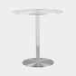 Metal Industrial Dining Table Stainless Steel Top Dining Table with Pedestal Base Round Clear 27.6"L x 27.6"W x 29.5"H Clearhalo ' dining_table' 'Dining Tables & Seating' 'Dining Tables' 'furn' 'furn_dining_table' 'Furniture' 'furniture_dining_table' 'Kitchen & Dining Furniture' 'kitchen&dining_furn' 'kitchen' 'kitchen_dining_table' 4156016