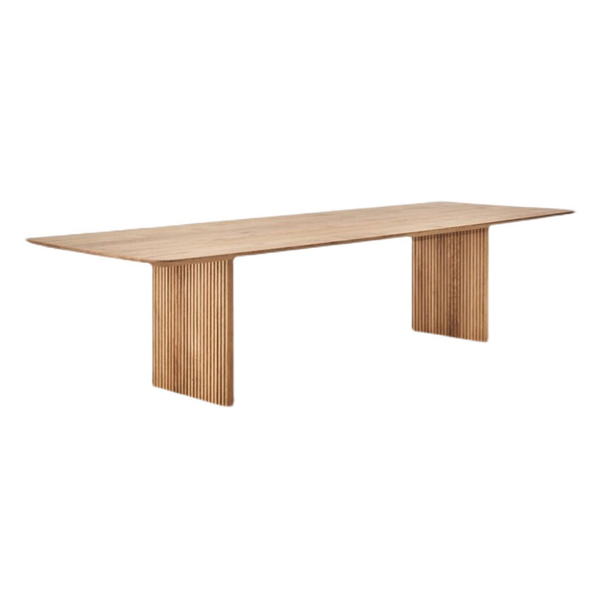Modern Pine Wood Table for Restaurant Rectangle Dining Table with Double Pedestal Natural Without Chairs Clearhalo ' dining_table' 'Dining Tables & Seating' 'Dining Tables' 'furn' 'furn_dining_table' 'Furniture' 'furniture_dining_table' 'Kitchen & Dining Furniture' 'kitchen&dining_furn' 'kitchen' 'kitchen_dining_table' 4156043