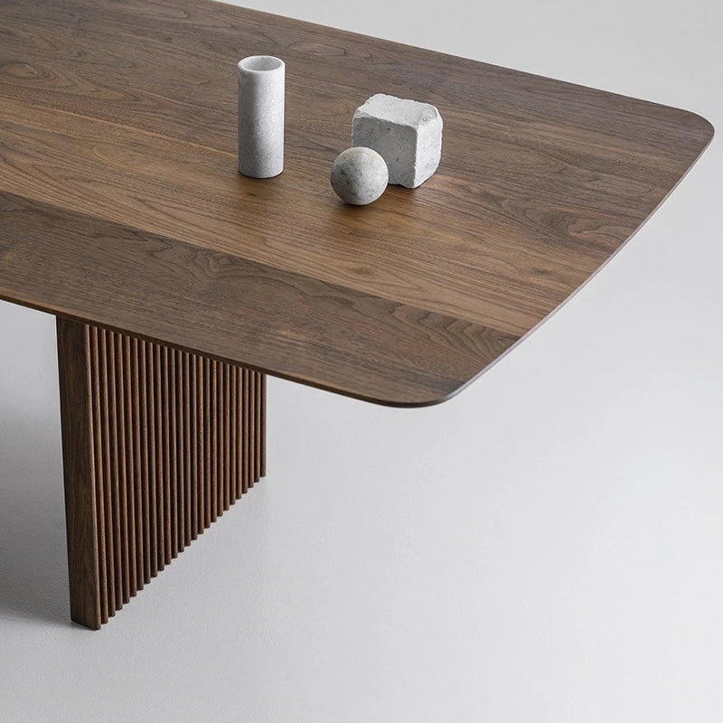 Modern Pine Wood Table for Restaurant Rectangle Dining Table with Double Pedestal Clearhalo ' dining_table' 'Dining Tables & Seating' 'Dining Tables' 'furn' 'furn_dining_table' 'Furniture' 'furniture_dining_table' 'Kitchen & Dining Furniture' 'kitchen&dining_furn' 'kitchen' 'kitchen_dining_table' 4156045