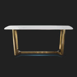 Luxury Sintered Stone Dining Table Rectangle Table with Metal Trestle Base Clearhalo ' dining_table' 'Dining Tables & Seating' 'Dining Tables' 'furn' 'furn_dining_table' 'Furniture' 'furniture_dining_table' 'Kitchen & Dining Furniture' 'kitchen&dining_furn' 'kitchen' 'kitchen_dining_table' 4156065