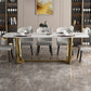 Luxury Sintered Stone Dining Table Rectangle Table with Metal Trestle Base Clearhalo ' dining_table' 'Dining Tables & Seating' 'Dining Tables' 'furn' 'furn_dining_table' 'Furniture' 'furniture_dining_table' 'Kitchen & Dining Furniture' 'kitchen&dining_furn' 'kitchen' 'kitchen_dining_table' 4156068